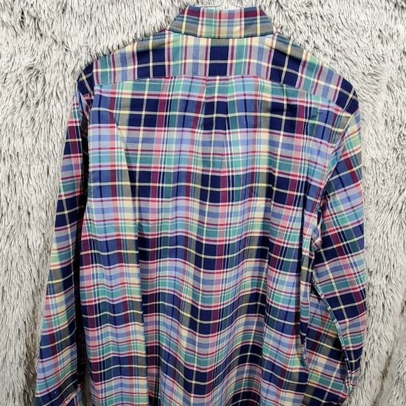 Ralph Lauren plaid striped button down dress shirt men's size large - Picture 3 of 7